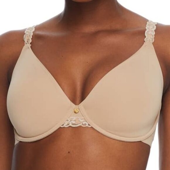 NWT Natori Pure Luxe Full Fit Bra Cafe/ Nude Underwired Unlined bra - Picture 7 of 16